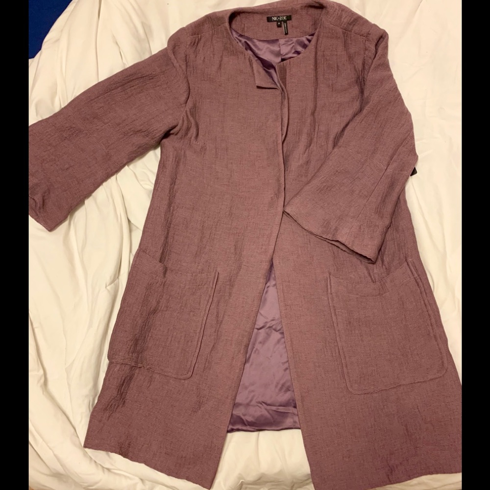 Saturday Sale!NIC+ZOE plum textured jacket NWT!